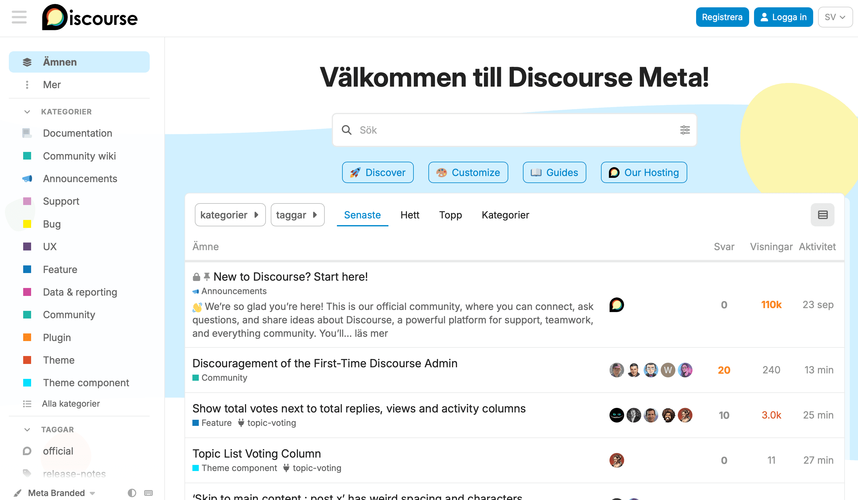 Föreningsforum i Discourse